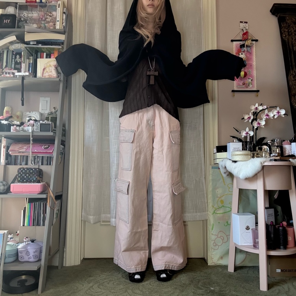 NWOT Eternal Love World Cotton Candy Baggy Cargo Denim Pants